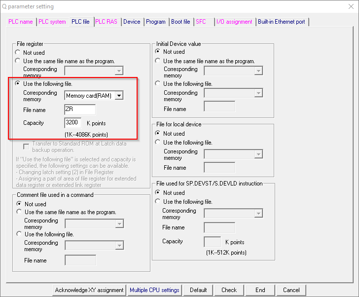 Q Parameter Setting